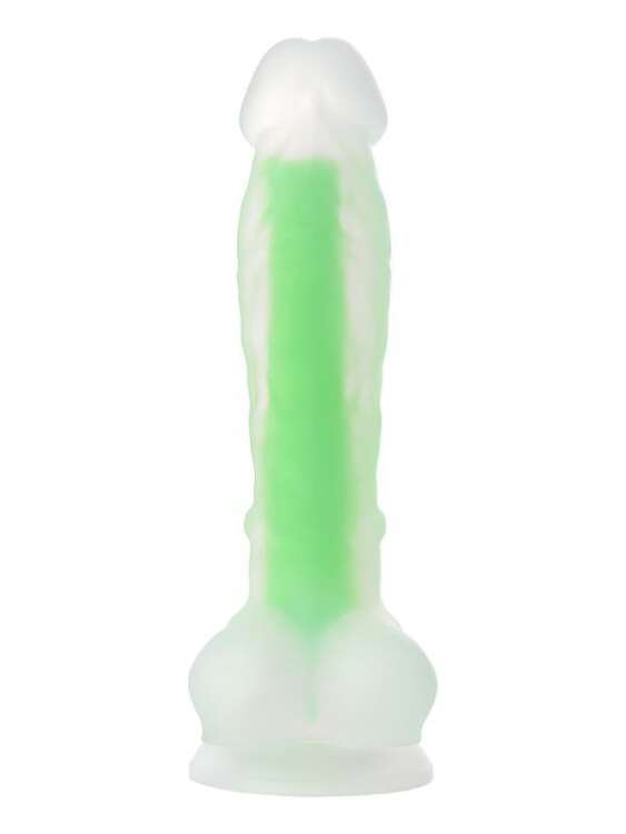 Censan Beyond Clark Glow Gece Parlayan Yeşil Dildo Silikon Şeffaf 22 cm - 2