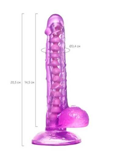 Censan Kıkırdaklı Jel Dildo Celiam, TPE, mor, 20,5 cm - 5