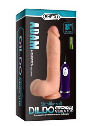 Shequ Adam Vibrating Realistik Vantuzlu Titreşimli Dildo 21 cm - 4