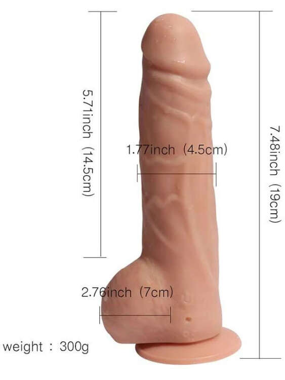 Big Detective Şarjlı Uzaktan Kumandalı Titreşimli Gerçekçi Dildo 19 cm - 2