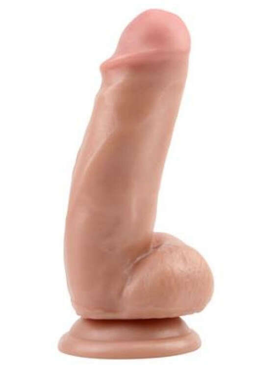 SECRETGAME Fashion Dude 17.5cm Çift Katmanlı Dildo- Ultra Realistic Dildo, Double Layer, Testicle Penis, Sticky Dildo Sex toys+18 - 1