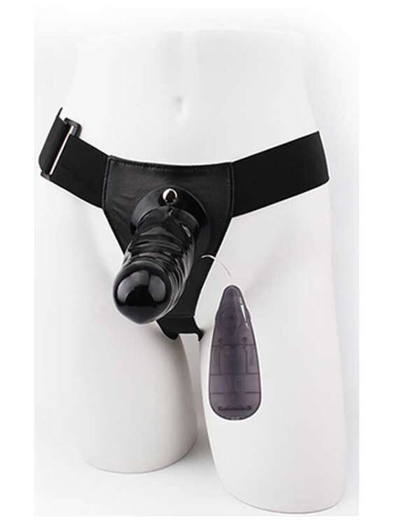 SECRETGAME Hi Basic Penis Extender İçi Boş Titreşimli Belden Bağlamalı - Siyah- Black Strapon, hollow strapon dildo, arched penis vibrator sex toys+18 - 1