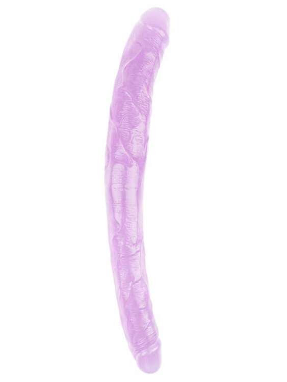 Hi-Rubber Şeffaf Jel Çift Taraflı Dildo - 45cm Mor - 1