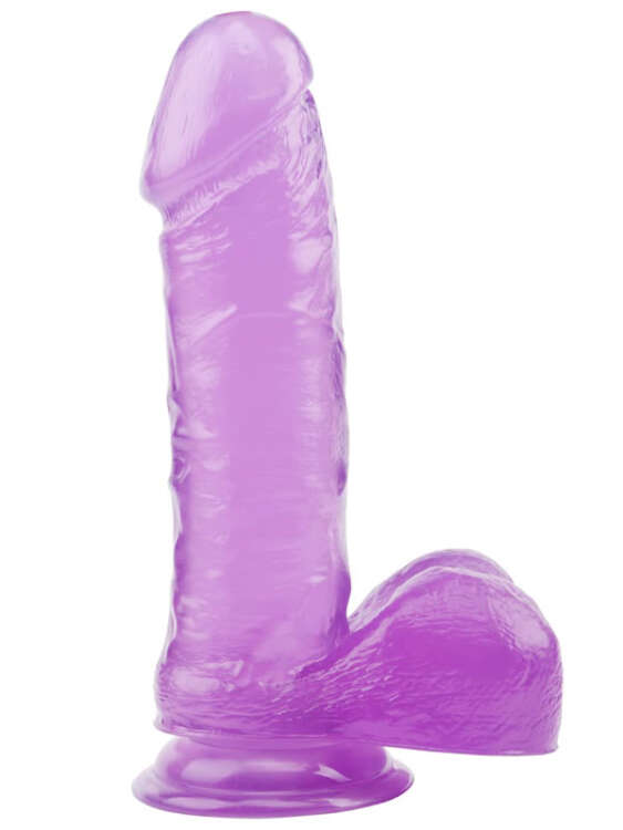 SECRETGAME Hi-Rubber Şeffaf Jel Dildo - 19.5cm Mor - dildo, realistic penis, gel dildo, dildo vibrator, strapon penis, sex toys+18 - 1