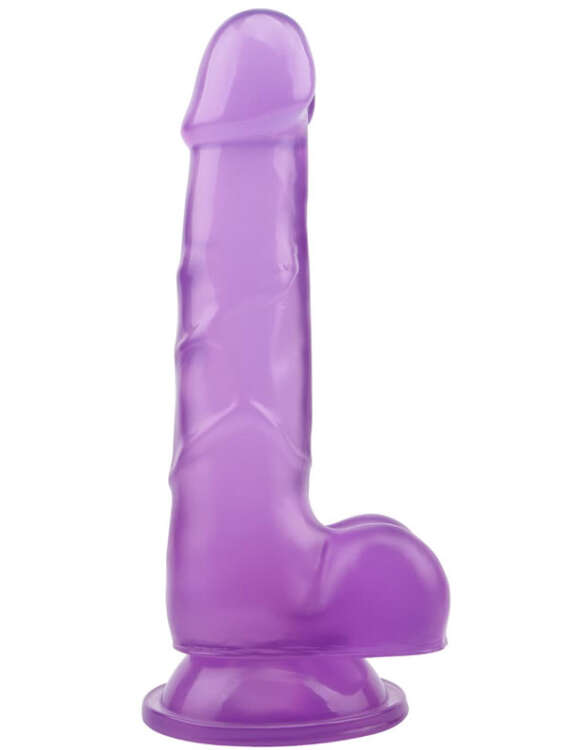 SECRETGAME Hi-Rubber Şeffaf Jel Dildo - 19.5cm Mor - dildo, realistic penis, gel dildo, dildo vibrator, strapon penis, sex toys+18 - 1