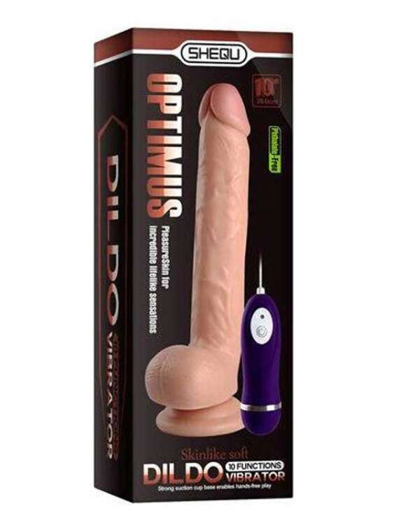 Shequ Optimus Titreşimli Realistik Dildo 28 cm - 4