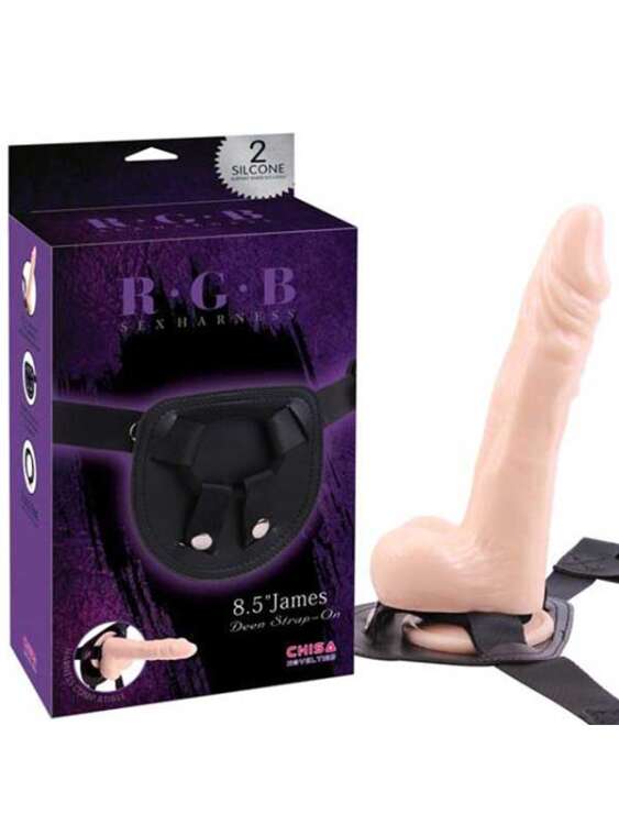 SECRETGAME R.G.B Belden Bağlamalı 21.5cm Protez Penis ve Kemeri - Strapon Prosthetic Penis and Belt, strapon vibrator, strapon penis sex toys+18 - 1