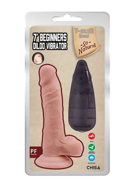 7’ Beginners Dildo Vibrator Flesh - 3
