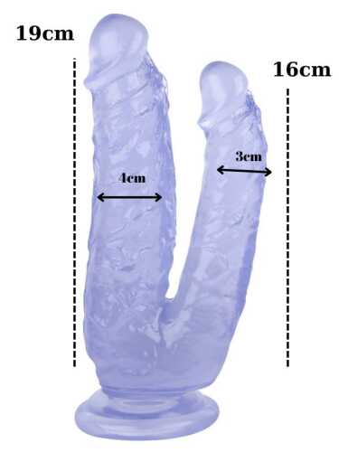 Noctis 19cm Mor Çiftli Dildo No:76 - 3