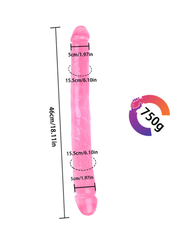 Noctis 46cm Pembe Çift Taraflı Dildo No:88 - 4