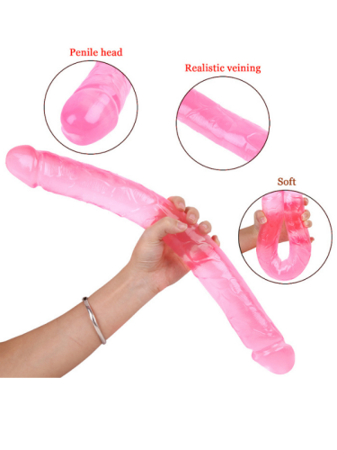 Noctis 46cm Pembe Çift Taraflı Dildo No:88 - 5