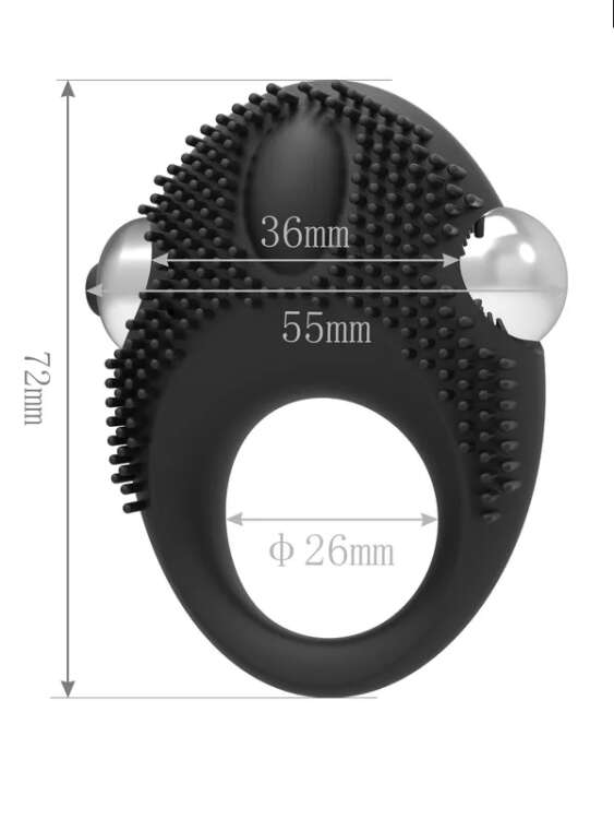 Censan Titreşimli Penis Halkası Siyah - 2